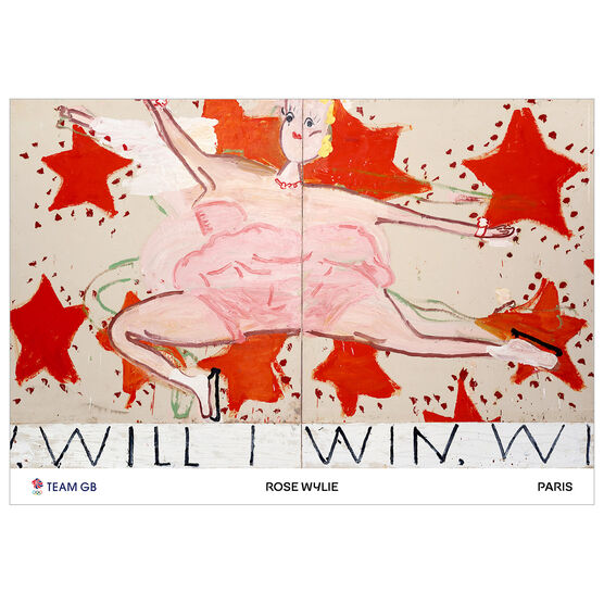 Rose Wylie Pink Skater Team GB poster